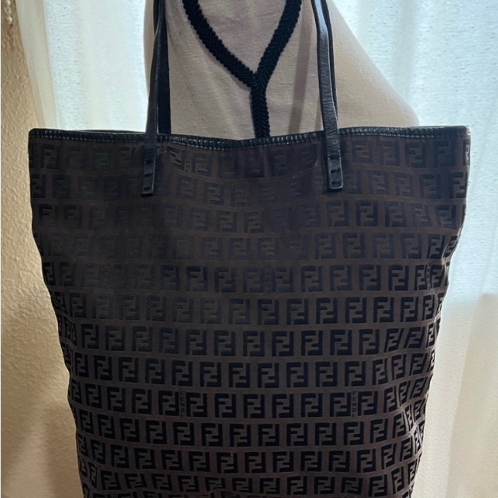 Fendi Tote Dark Zucca brown with free wallet if bought from original price